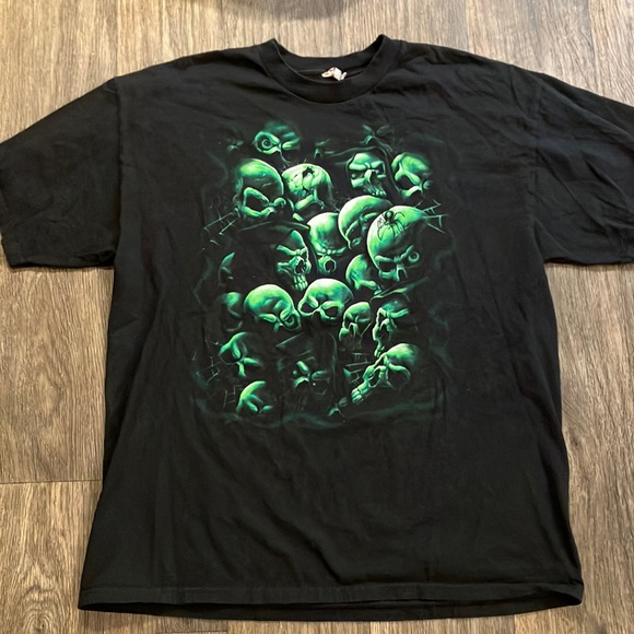 Vintage Green Skull T-Shirt - Picture 1 of 4